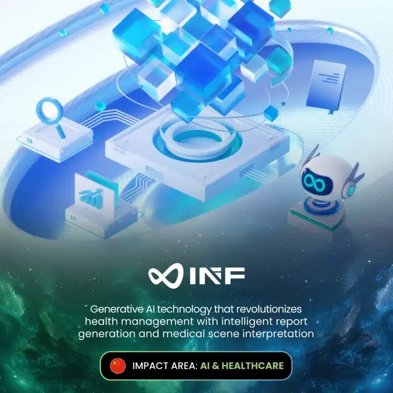 INF: generative AI technology for health management with intelligent report generation and medical scene interpretation. Impact area: AI and Healthcare.